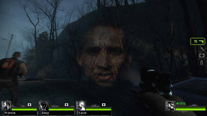 Illustration for article titled This Nicolas Cage Flashlight Will Keep You Safe In Left 4 Dead 2
